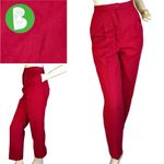 Talbots VINTAGE 1990'S RED WOOL PLEATED FRONT HIGH WAIST TROUSERS (4) Photo 1