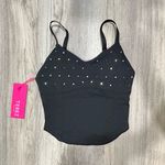 Terez NWT  Corset Crop Top Athletic Bra Tank Black Rainbow Gemstone Size XXS Photo 0