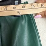 Hollister Women Size Small Green Faux Leather ultra high rise retro mini skirt Photo 4