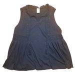 Terra & Sky  Plus 0X 14W‎ Navy Blue Peasant Tank Top Empire Waist Sleevele… Photo 0