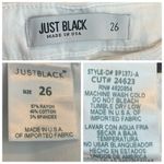 Just Black Jeans High Rise Skinny White Button Fly Frayed Hem Women's Size 26 Photo 9