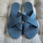 Amazon Light Blue Denim Chambray Slides Sandals Size 9 Photo 2