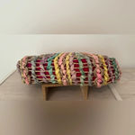 Patricia Nash Lesa Multicolor Pastel Straw Bag Wood Ring Handle Boho NO STRAP Photo 6