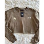 Wolves Darc Sport SHE Cursive Crop Crewneck Sage Size Small Brown Photo 2