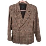 Alex Marie Size 10 Womens Blazer Plaid Brown Wool Blend Long Sleeve Button Photo 4