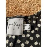 Princess Polly  Black with White Floral Long Sleeve Mini Faux Wrap Dress Size 4 Photo 1