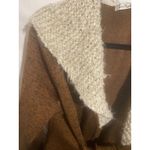 Simply Noelle  Cozy Up Brown With Cream Lapel Knit Jacket‎ Size Large Belted Photo 3