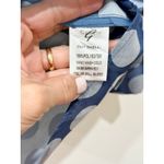 Gracia NWT Sheer Polka Dot 3/4 Puff Sleeve Button Up Blouse Blue Women's Size S Photo 5