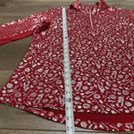 SanSoleil Solshine Foil‎ Print 1/4 Zip Mock Long Sleeve Golf Top Size Medium Red Photo 9