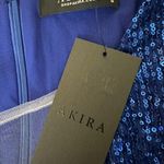 Akira YOURS TRULY HIGH LOW MAXI BLUE SEQUIN DRESS Photo 8