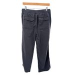 Gap  Khaki Ribbed Wide Leg Pull On Pants Cropped Lounge Minimalist Soft Black M Photo 4