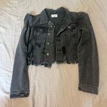 Boutique Cropped black jean jacket  Photo 3