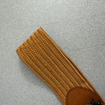 Anthropologie Elastic Belt Womens Size Medium Brown Brass Rhinestone Frog Scarab Photo 3