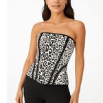 White House | Black Market  Women Leopard Print Strapless Corset Bustier Top Size 6 Photo 0