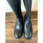 BORN BLACK LEATHER BOOTS Military Style Zipper Buckle Women 6.5 Medium Photo 7