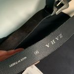 ZARA Black Double Buckle Leather Belt size 90 western cowgirl boho festival Photo 5