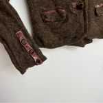 Anthropologie Laureate Lane Green Tweed Knit Sweater Jacket Medium Photo 3