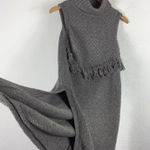 Anthropologie Nomad Alpina Grey Knit Sweater Tunic M High Neck Sleeveless Boho Photo 13