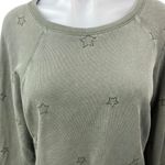 Z Supply  Women's Gray Embroidered Star Crew Pullover Sweatshirt Sweater Top M Photo 2