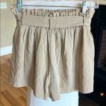 &merci &merci Tan Ruffle Waist Dressy Tie Waist Shorts New Photo 4