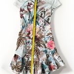 Amanda Uprichard Womens Dress Floral Sheath Panelled Ruffled Light Blue S Photo 7