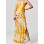 Stunning DANNIJO Yellow Midi Sunburst Silk Dress Size Small Photo 1