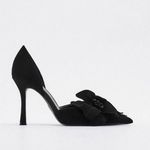 ZARA heels pointed suede flower high heels Photo 2