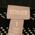 Chico's Chico’s Black White Sweater Knit Trapeze Jacket M Women’s Spring Topper Classic Photo 6