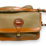 Dooney & Bourke Dooney & Bourke Taupe Brown Purse Handbag Tote All Weather Leather USA Vintage Photo 0