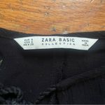 ZARA  Black Floral Embroidered Sleeve Peasant Dress Size Small Photo 1