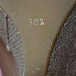 Tibi  NYC Tan Leather Burlap Wedge Platform Sandals Size 38.5 Womens 8‎ Photo 6