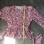 Sabina Musayev Lazuli Top Blouse in Ivory and Red Print Floral Print Size Large Photo 12