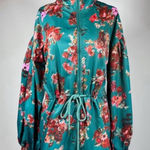 Joyfolie Womans Mia Joy Green‎ Floral Bomber Jacket windbreaker Size XS Photo 0