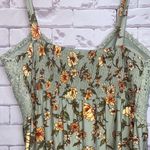 Derek Heart medium mint green floral tie strap crochet top romper NWOT Photo 7
