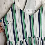 Line and Dot  Striped Peplum Sleeveless Tank Top Photo 2