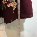 Xhilaration NWOT Burgundy Wine Maroon White Cream Floral Flutter Short Sleeve Mini Dress New Photo 15