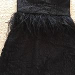 Bebe  Black Party Cocktail Dress Feathers Size 0 Photo 7