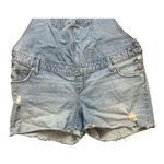 Isabel Maternity by Ingrid & Isabel Denim Shortall size 6 Blue Overall Shorts Photo 2