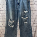 Cider  Women’s Distressed Wide Leg High Waisted Jeans Size‎ Large Photo 0