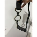 VTG Black‎ Leather Belt Gold Brass Rings Snap Closure Western Hobo Boho 42" M/L Black Photo 3