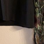 Black Crop Top with Floral Embroidered Statement Sleeves Photo 2