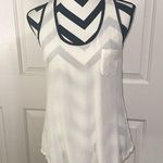 Joie  NWT White w/ Black Trim Silk Racerback Tank Photo 0