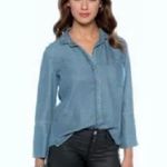 Anthropologie ✨ Chambray Button Down Hi/Low Hem Denim Sz Small Shirt✨ Photo 1