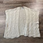 Aerie  Sweater Women OS Ivory Open Front Cardigan Cable Knit Sleevesless Mohair Photo 0