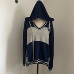 Harry Potter Ravenclaw V Neck Knit Sweater Hoodie Blue Gray Crest Logo Academia Photo 9