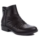 Baretraps Black Oiled Faux Leather Ruched Zipper Detail Yuno Ankle Booties Photo 0
