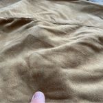 Anne Klein 70s Vintage Genuine Leather Suede Camel Western Button Down Shirt 2 Tan Photo 10