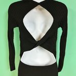 Windsor Ribbed Black Bodycon Dress Photo 4