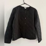 J. Jill Button Down Cardigan Sweater Lightweight Puffer Poncho Cotton Black M Size M Photo 2