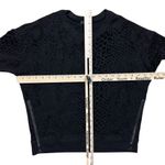 Rails  Women's Black Animal Print Sweatshirt XS Marlo Flocked Cobra Pattern Photo 4